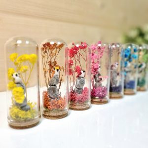 Mini Décor Poétique Oiseau et Fleurs Séchées
